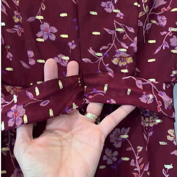 Altar’d State Lissa Faux Wrap Floral Mini Dress Small Fairycore Flowy Babydoll - Picture 6 of 14